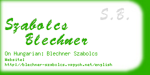 szabolcs blechner business card